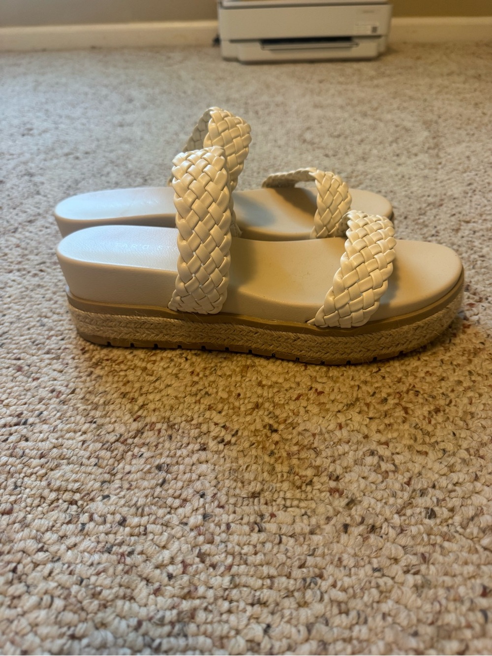 Altar'd State Braided Double-Strap Slide Sandals in Cream - Picture 4 of 5